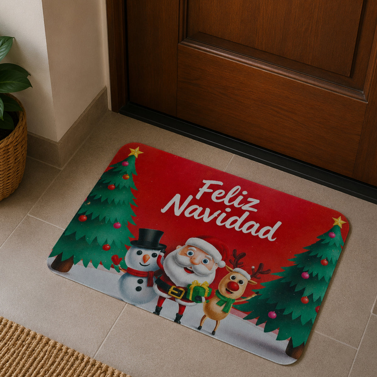 Alfombra Decorativa Navidad 40x60 Cm diseño 101 (setx2 unidades)