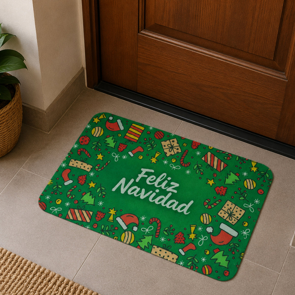 Alfombra Decorativa Navidad 40x60 Cm diseño 103 (setx2 unidades)