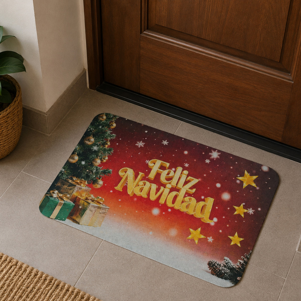 Alfombra Decorativa Navidad 40x60 Cm diseño 105 (setx2 unidades)