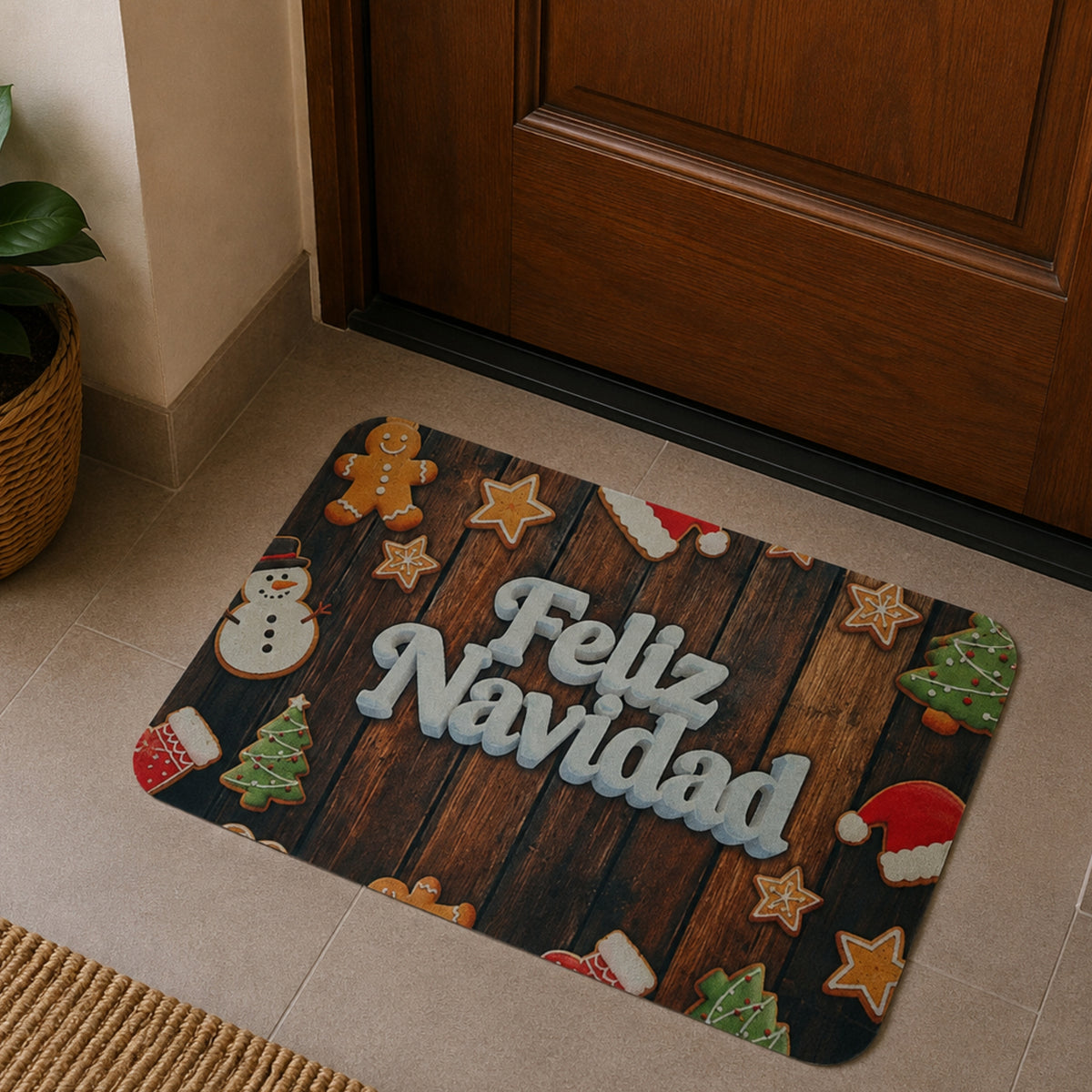 Alfombra Decorativa Navidad 40x60 Cm diseño 107 (setx2 unidades)