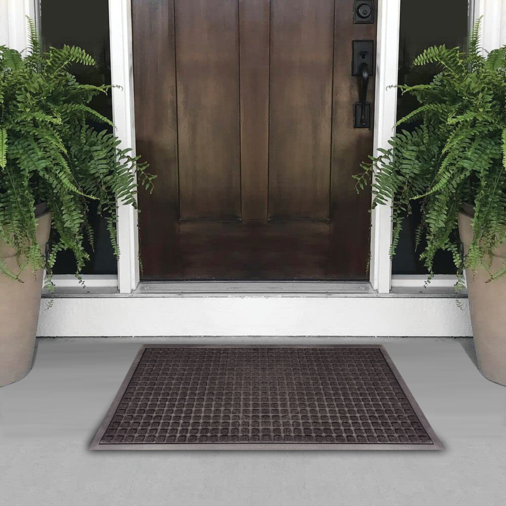 Tapete De Entrada Cuadros 45x75 Cm Negro