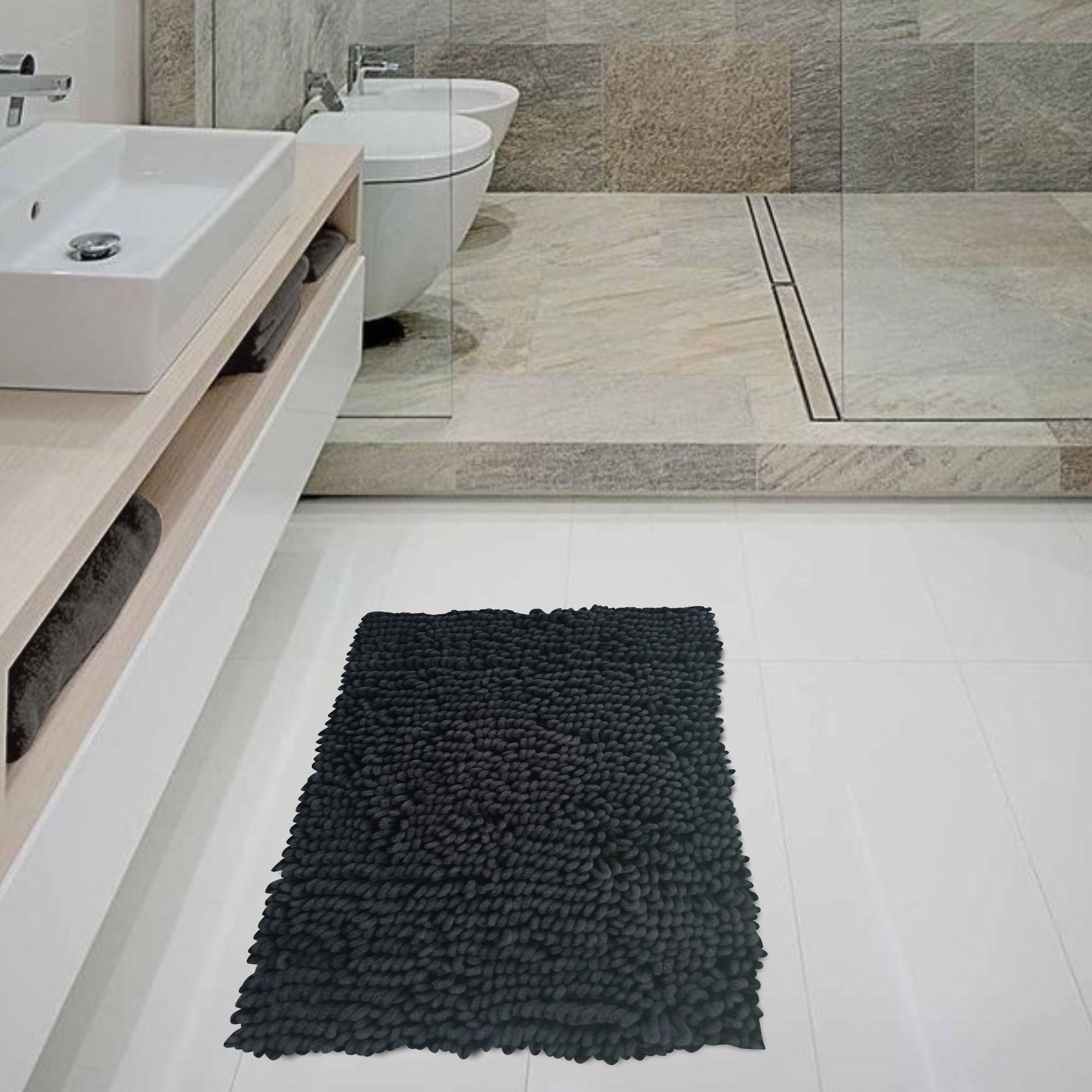 Alfombra De Baño Loop Soft 40x60 Cm Negro