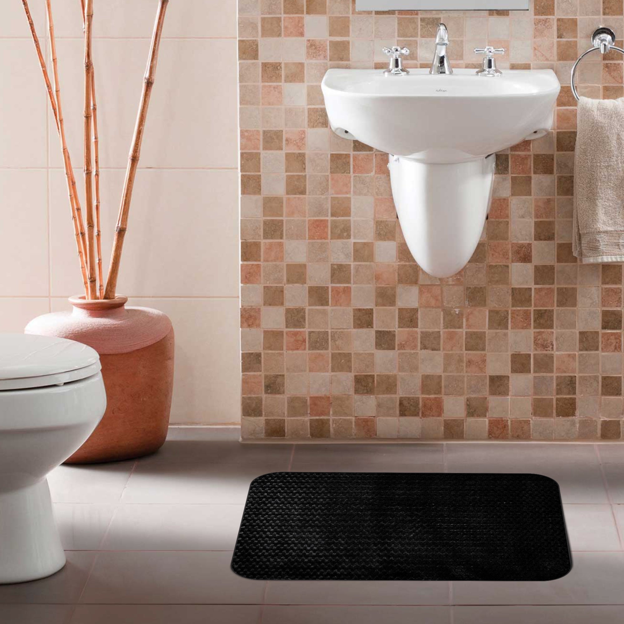 Alfombra Para Baño Baru 40x60 Cm Negro
