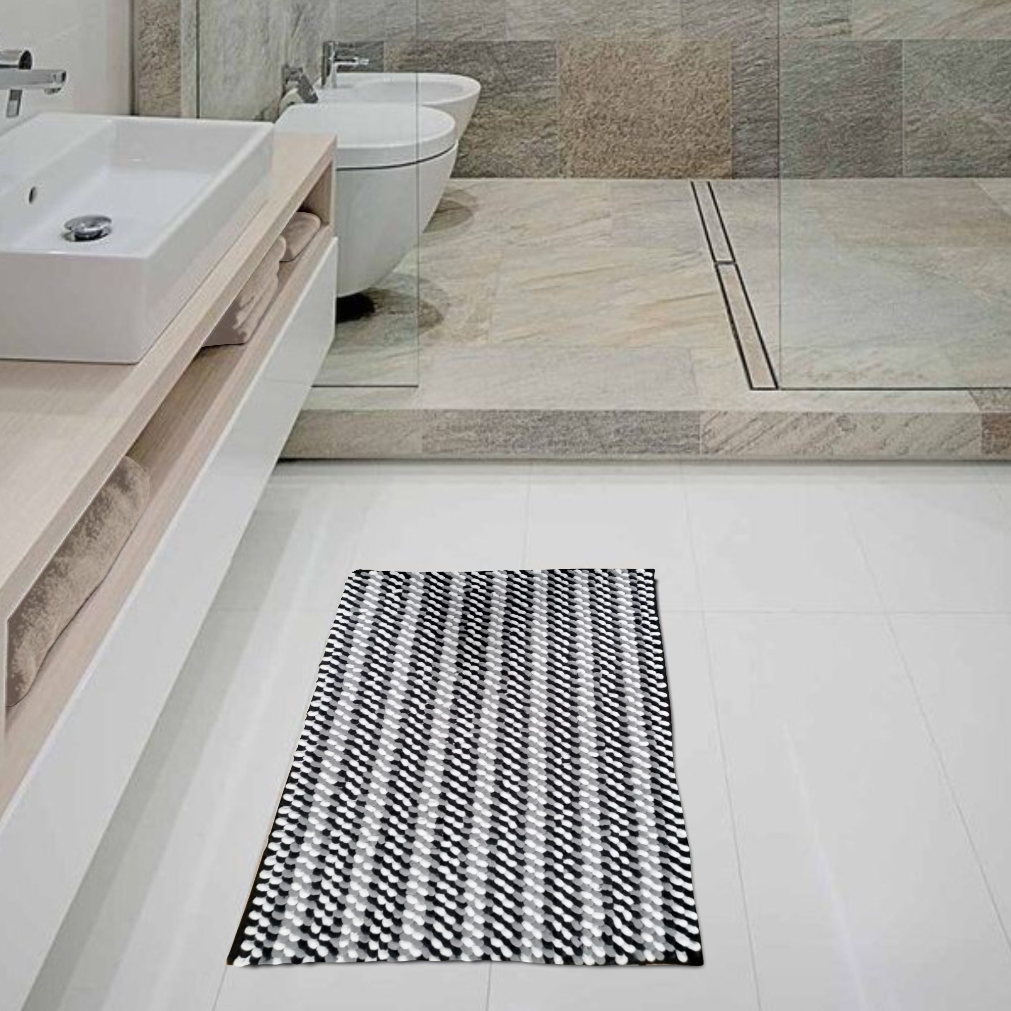Alfombra De Baño Azores 40x60 Cm Negro
