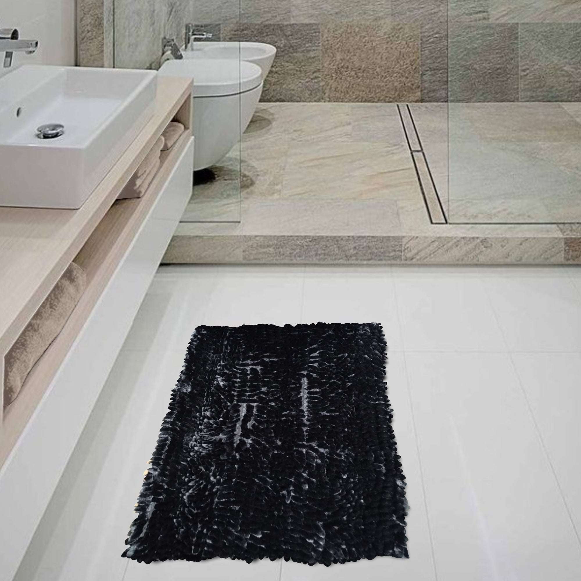 Alfombra De Baño Fusion 40x60 Cm Negro