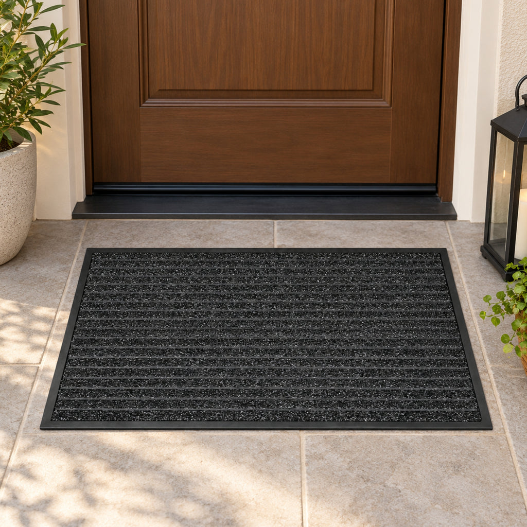 Tapete De Entrada Panama 60x90 Cm Negro Setx2 unidades