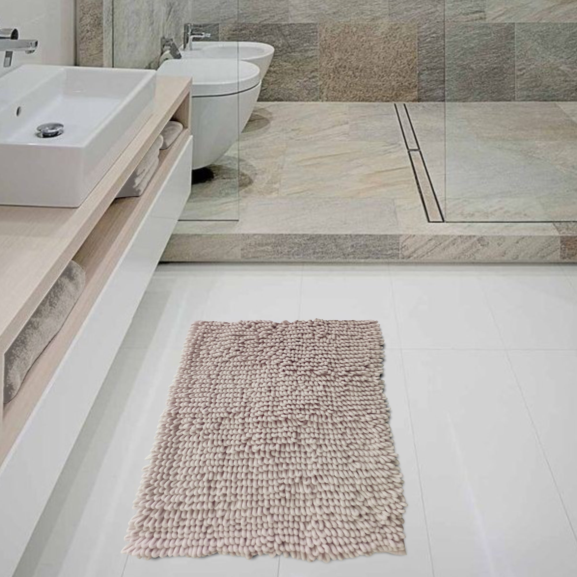 Alfombra De Baño Loop Soft 40x60 Cm Beige