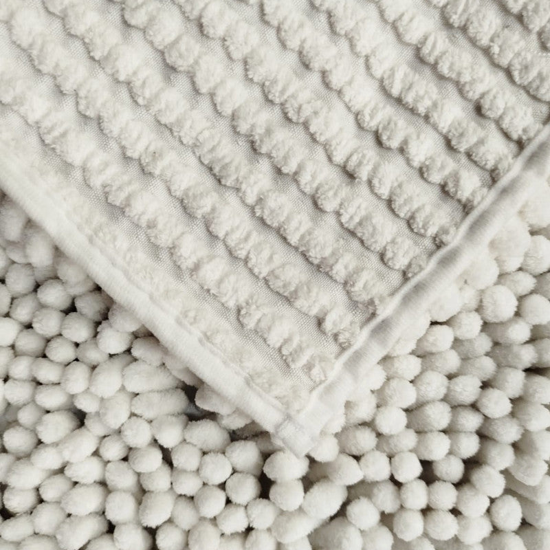 Tapete De Baño Shaggy Coral 40x60 Cm Blanco