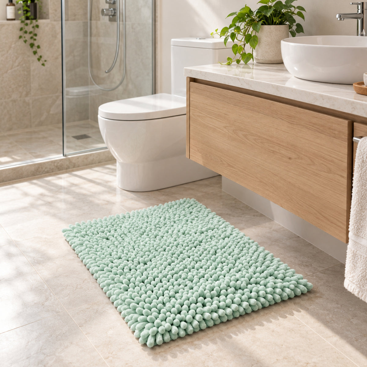 Alfombra Shaggy Coral 40x60 Cm Celeste