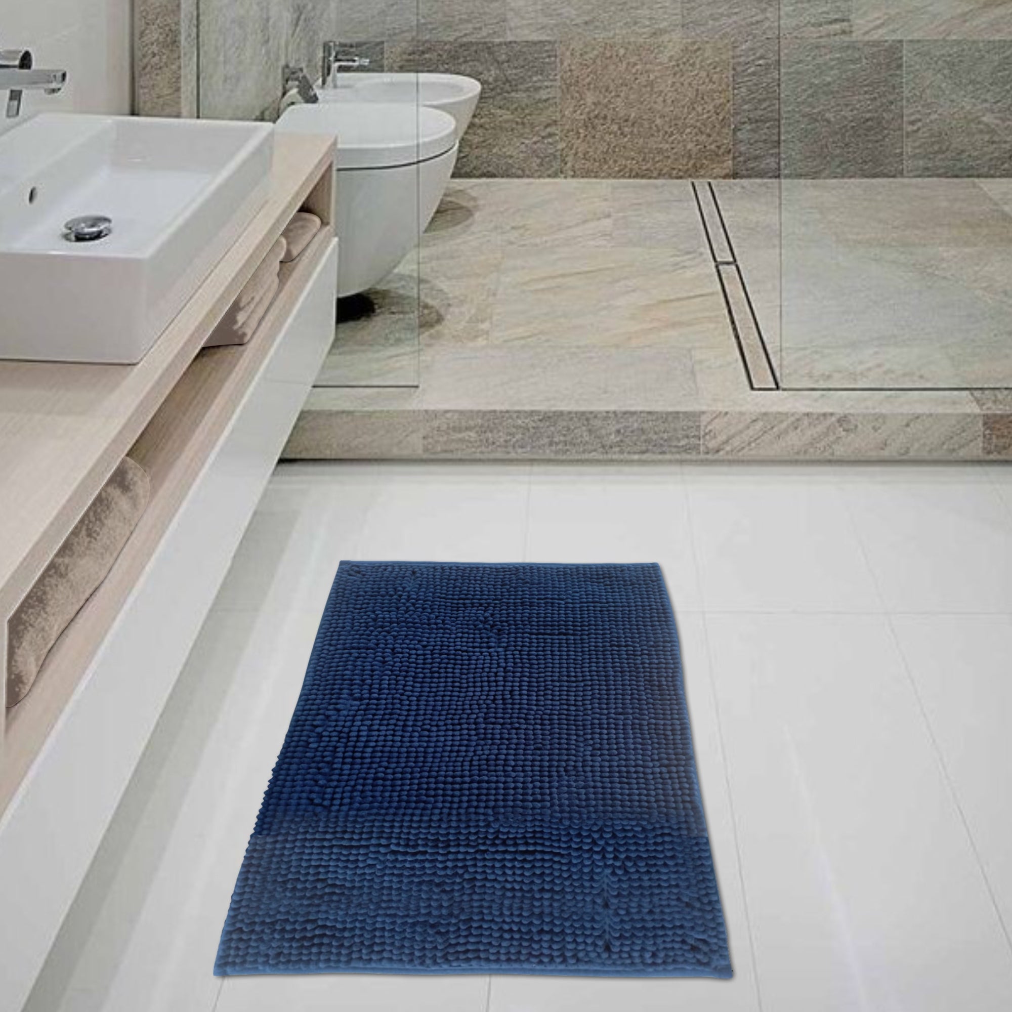Alfombra De Baño Element 40x60 Cm Azul Oscuro