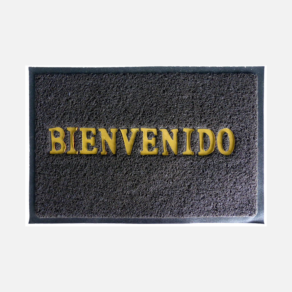 Tapete De Entrada Bienvenido 38x58 Cm Gris Setx2 Unidades