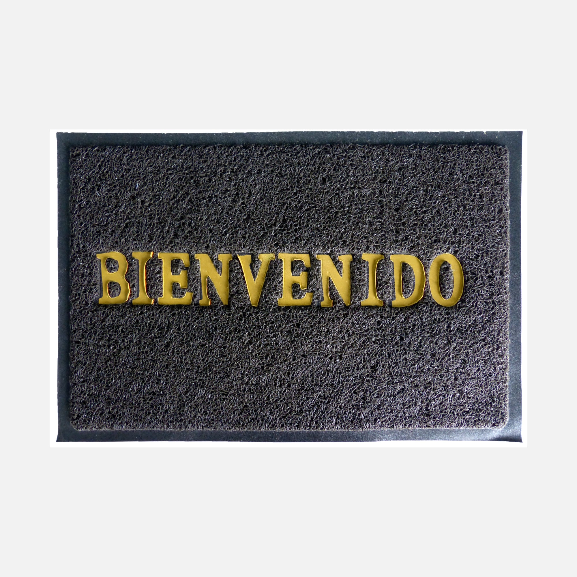 Tapete De Entrada Bienvenido 38x58 Cm Gris Setx2 Unidades