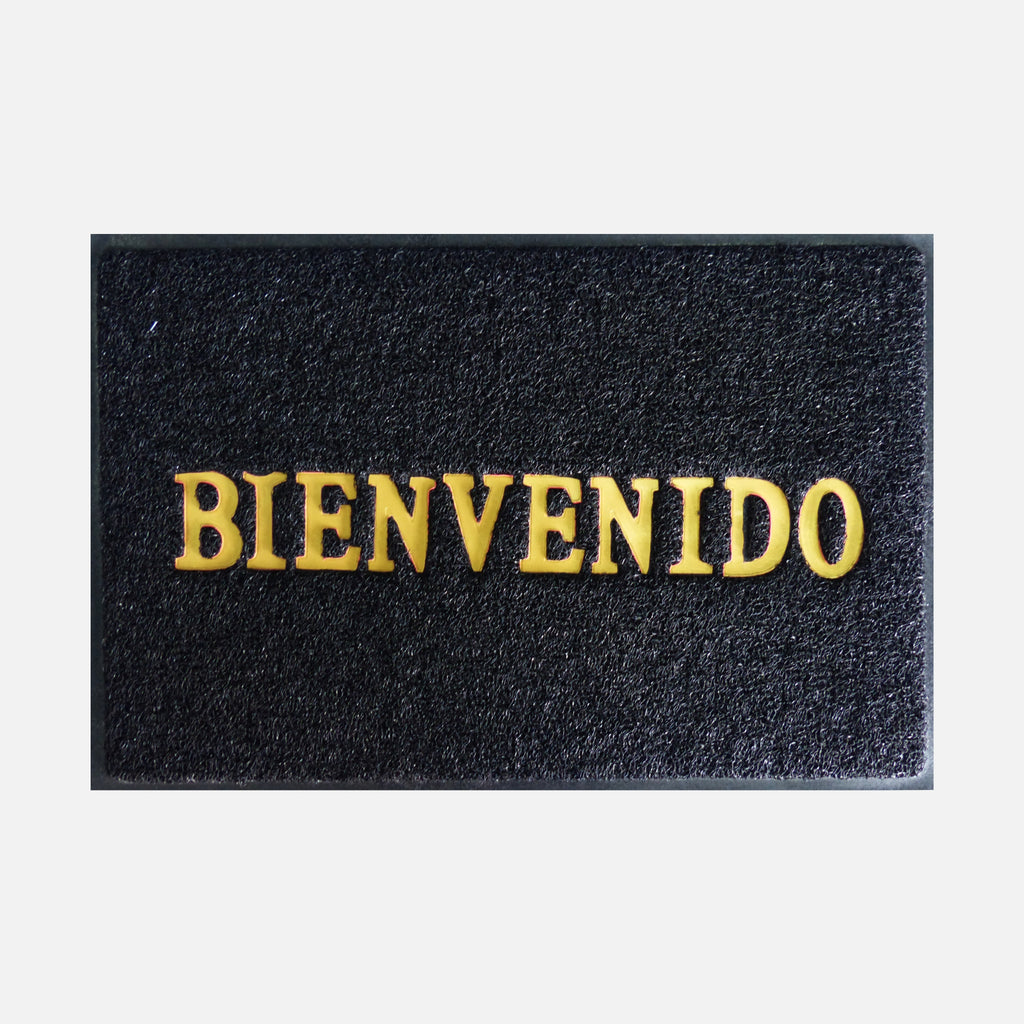 Tapete De Entrada Bienvenido 38x58 Cm Negro Setx2 Unidades